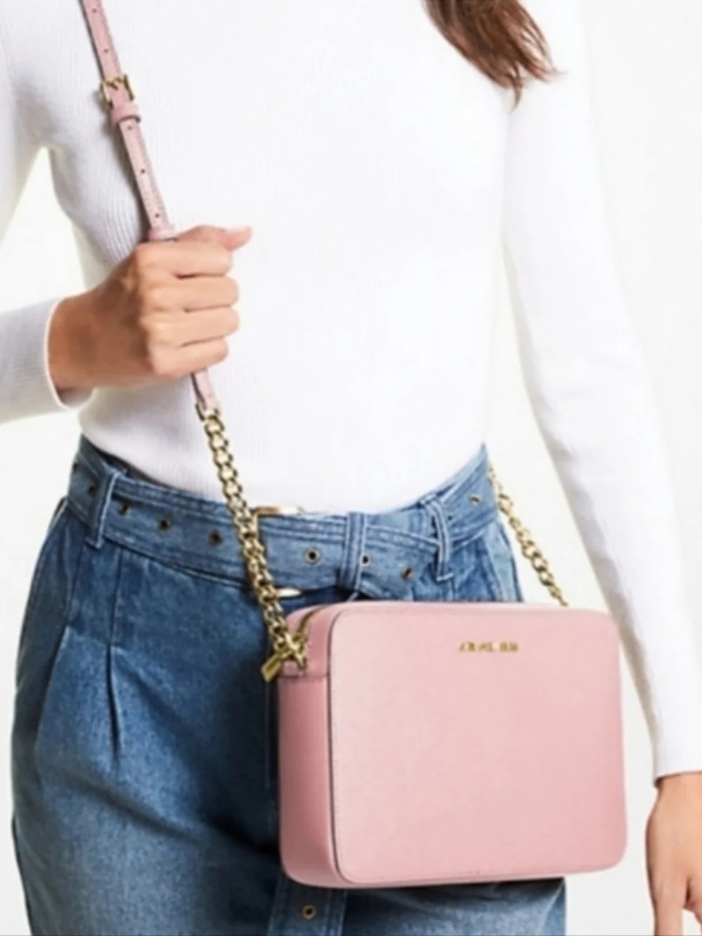 Jet Set Large Saffiano Leather Crossbody Bag - Picture 9 of 9